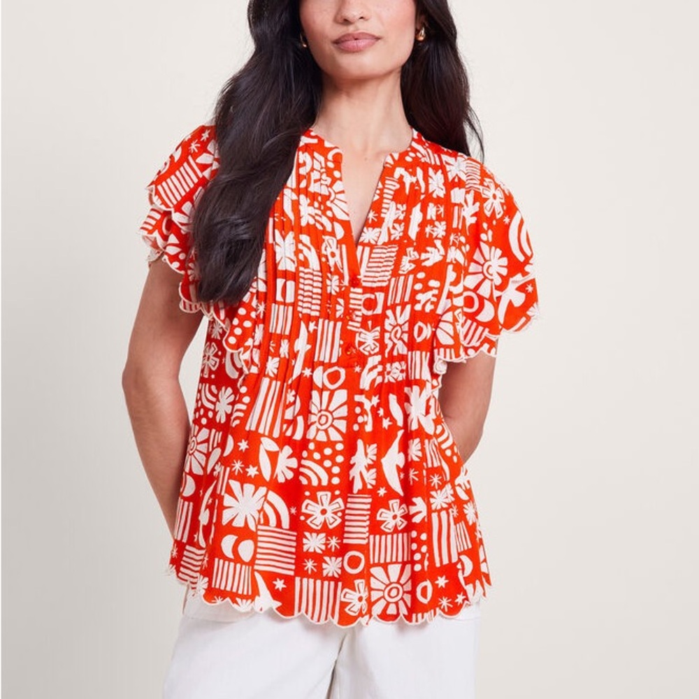 Monsoon - Floral Red Women's Top